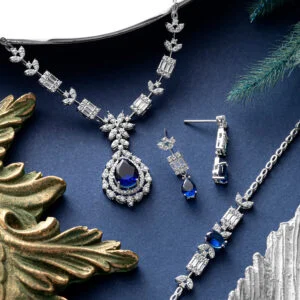 سرویس بر پایه جواهر دوبعدی زنجیر سبک رنگی