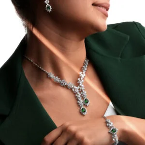 سرویس بر پایه جواهر سه بعدی زنجیر سنگین رنگی