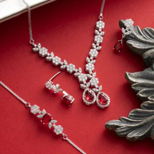 سرویس بر پایه جواهر دوبعدی زنجیر سبک رنگی