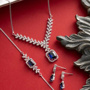 سرویس بر پایه جواهر دوبعدی زنجیر سبک رنگی