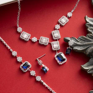 سرویس بر پایه جواهر دوبعدی زنجیر سبک رنگی