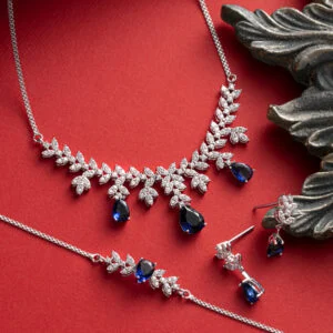 سرویس بر پایه جواهر دوبعدی زنجیر سبک رنگی