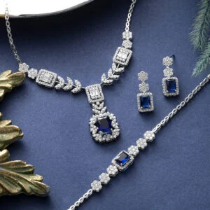 سرویس بر پایه جواهر دوبعدی زنجیر سبک رنگی