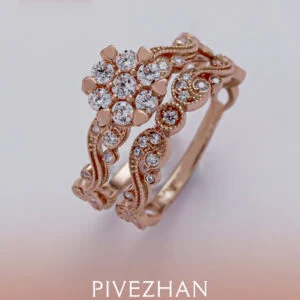 انگشتر بر پایه  جواهر حلقه و پشت حلقه
