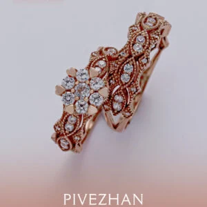 انگشتر بر پایه  جواهر حلقه و پشت حلقه