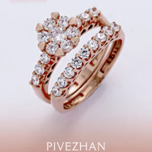 انگشتر بر پایه  جواهر حلقه و پشت حلقه