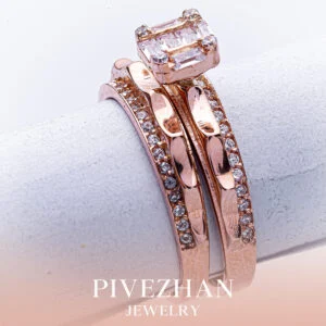 انگشتر بر پایه  جواهر حلقه و پشت حلقه