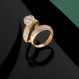 انگشتر بر پایه  جواهر حلقه و پشت حلقه