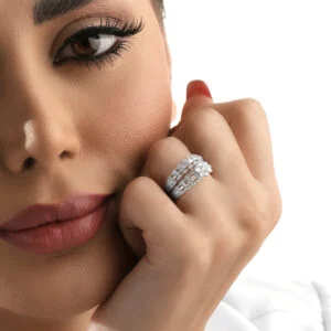 انگشتر بر پایه جواهر حلقه و پشت حلقه